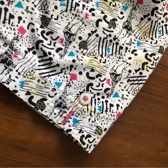 80s style Colourful Short Sleeve Button Up ✨ Good Vibes by Drill Slim Size L - Picture 6 of 10